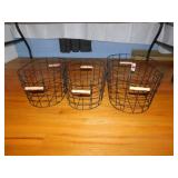 Set of 3 new metal wire baskets