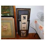 6 framed African animal prints: Double matted