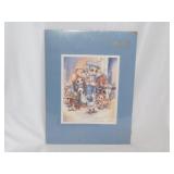 3 Kitschy framed cross stitch forest animals, 6"