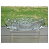 American Brilliant heavy cut crystal canoe relish