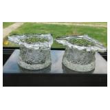 Pair of rare LE Smith Daisy & Button glass fan