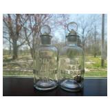 2 antique Wheaton Glass apothecary bottles w/