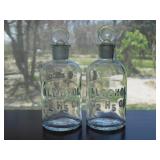 2 antique Wheaton Glass apothecary bottles w/
