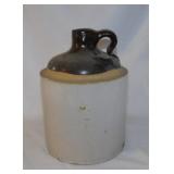 Antique stoneware half gallon crock whiskey jug