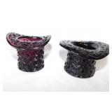 Fenton Amethyst & Black Daisy & Button glass top