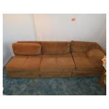 Plush 3 cushion hide-a-bed sofa couch, 100" wide,