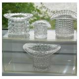 4 clear glass top hats: Westmoreland Thousand Eye