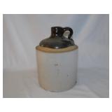 Antique stoneware half gallon crock whiskey jug
