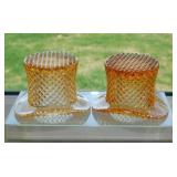 2 Westmoreland English Hobnail Diamond Point