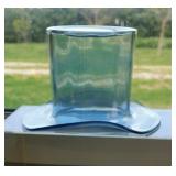 Large Optic Panel glass top hat w/ light blue