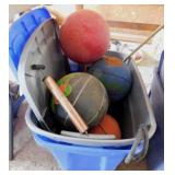 2 storage totes of sports balls: Space Jam - NCAA