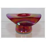 Rare signed Gibson ruby red Carnival glass top