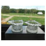 Pair of rare LE Smith Daisy & Button glass fan