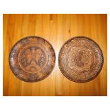 2 nice pyrography wood platters from Germany