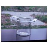 Large glass top hat w/ bubbles, 9.5" brim