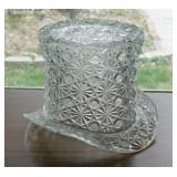 Extra large Fenton Daisy & Button clear glass top