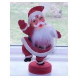 Vintage flocked Dancing Christmas Santa Claus w/