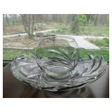 Indiana Willow centerpiece console glass bowl,