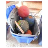 2 storage totes of sports balls: Space Jam - NCAA