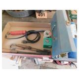 Antique & electric solder irons - 2 spools of