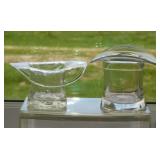 Crackle glass top hat w/ pontil scar, 4.75" brim