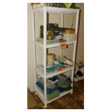 Plastic 4 shelf shelving unit, 22" x 14" x 51",