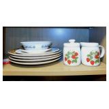 McCoy Pottery strawberry sugar bowl w/ lid &