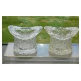 2 Fenton Daisy & Button clear glass top hats
