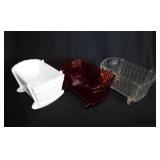 3 Indiana Glass baby cradles, 5" long