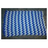 Hand crocheted zig-zag afghan - Rag rug - Quilted