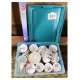 Terrarium & aquarium sand in storage tote w/ lid