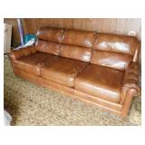 Nice vinyl 3 cushion sofa couch, 86" wide,