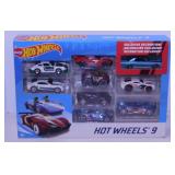 2019 Hot Wheels 9 car set in box