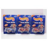 Three 2000 Hot Wheels Talking Scream Machine cars