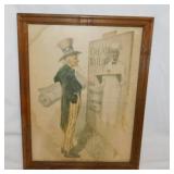 Cream of Wheat framed print art w/ Uncle Sam -