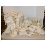 Holland 13 piece all white Nativity set, tallest
