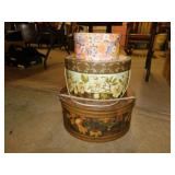 Vintage hat boxes, largest 14" diameter