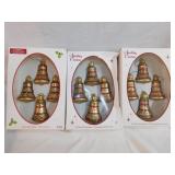 3 boxes Christmas tree bell shaped ornaments