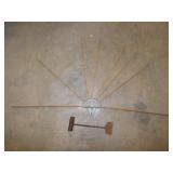 Antiques: Wooden mounted clothes drying rack -