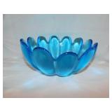 Vintage Indiana Glass Luau Lotus Premier blue