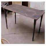 Antique folding sewing table, 36" x 18" x 24"