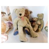 4 stuffed bears, tallest is 21"