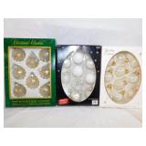 3 boxes Christmas tree ornaments, snowflake