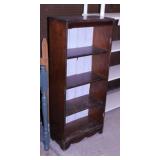5 shelf wood bookcase display, 19" x 10" x 45"