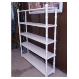 5 shelf wood shelving display, 48" x 12" x 59"