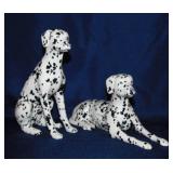 3 Dalmatian dog figurines, tallest is 7.5"