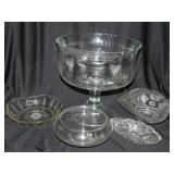 Glassware: Punch bowl - Candy dish, 12" tall &
