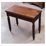 Antique walnut game table w/ swivel folding top