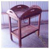 Rolling wooden bar cart w/ removable tray,