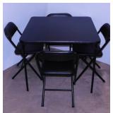 Cosco vinyl top card table & 4 padded folding